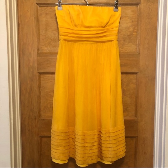J. Crew Dresses & Skirts - J. Crew Silk Strapless Dress, Yellow, 2 Petite